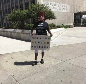 Nationwide Reform Child Support NOW! Protestor, 2017 (MzRockMon in Detroit, Michigan)